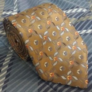 Ermenegildo Zegna 100% silk brown floral Tie